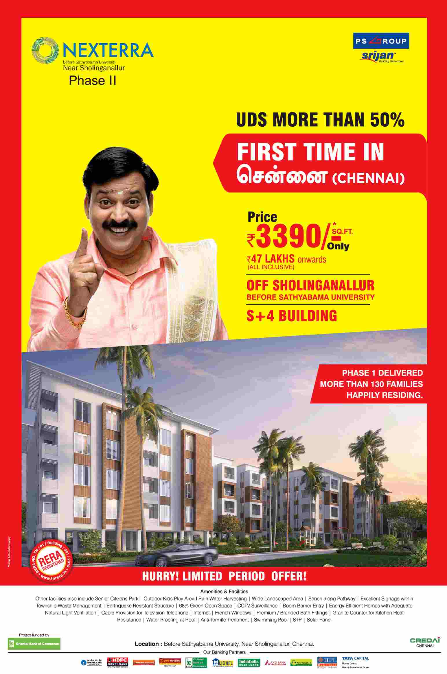 Pay Rs 3390 per sqft to book your abode at PS Srijan Nexterra in Chennai